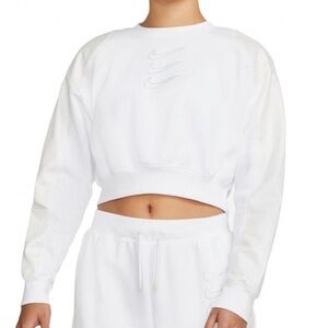 Nike Womens Cropped Iridescent White Sweatshirt Size XS New with Tags